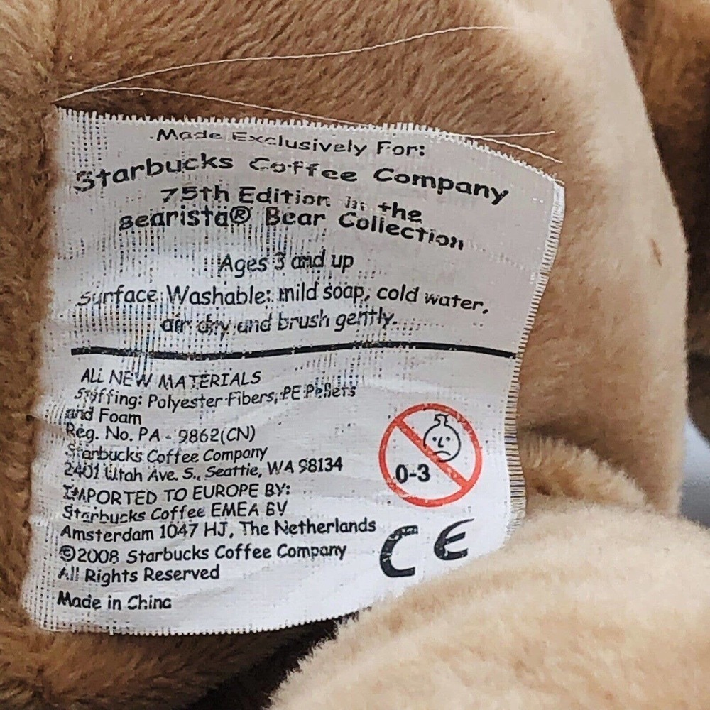 Starbucks Bearista Bear 2008 75th Edition Easter Bunny Plush 13" Tall - Picture 6 of 7